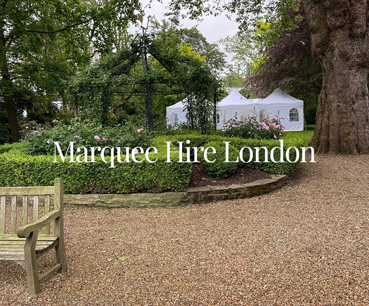 Our marquee hire service in a beautiful garden