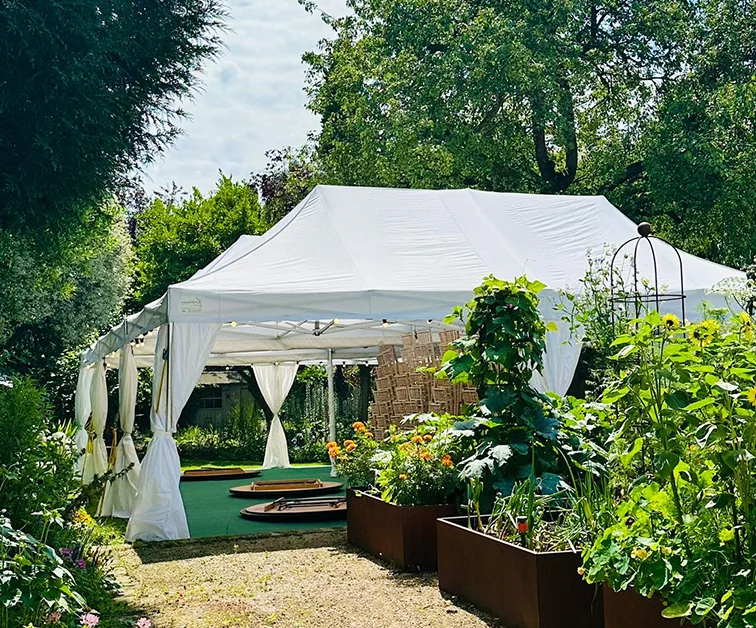 Our marquees in a beautiful garden